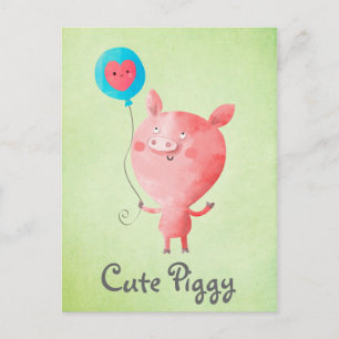 Niedlich Little Pig Postkarte
