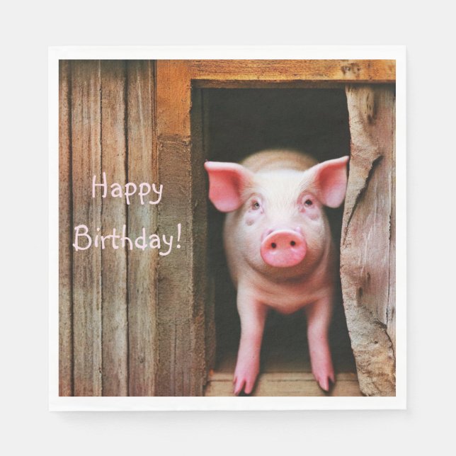 Niedlich Little Piggy Serviette (Vorderseite)