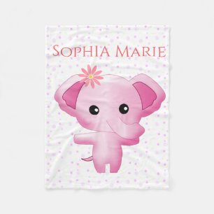 Niedlich Little Pink Baby Elephant Fleecedecke