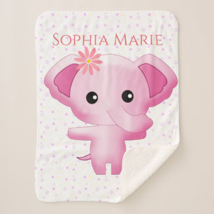 Niedlich Little Pink Baby Elephant Sherpadecke