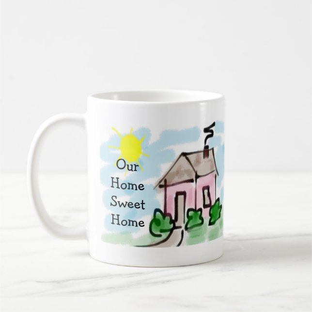 Niedlich Little Pink House Unsere Zuhause Sweet Zu Tasse (Links)