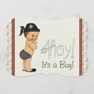 Niedlich Little Pirate Baby Dusche Einladung