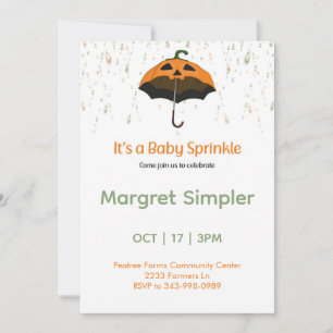 Niedlich Little Pumpkin Baby Sprinkle Einladung