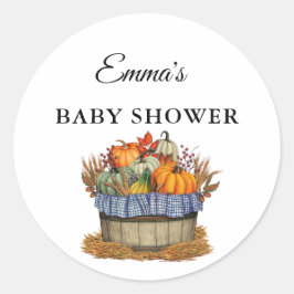 Niedlich Little Pumpkin Fall Baby Dusche Runder Aufkleber