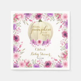 Niedlich Little Pumpkin Floral Baby Dusche Serviette