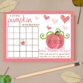 Niedlich Little Pumpkin Girls Babydusche Bingo Kar Einladung