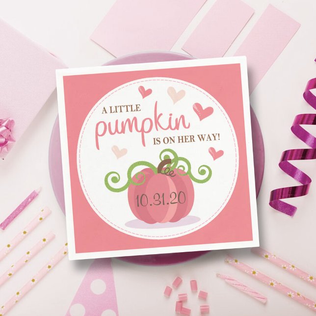 Niedlich Little Pumpkin Girls Babydusche Serviette (Von Creator hochgeladen)