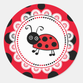 Niedlich Little Red and BlackLadybug Runder Aufkleber