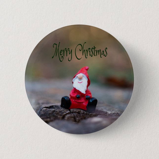 Niedlich Little Santa Clause Frohe Weihnachten Button (Vorderseite)