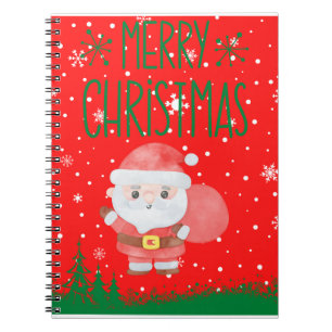 Niedlich Little Santa Red Notebook Notizblock