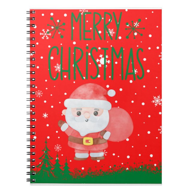 Niedlich Little Santa Red Notebook Notizblock (Vorderseite)
