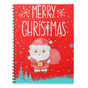 Niedlich Little Santa Red Notebook Notizblock