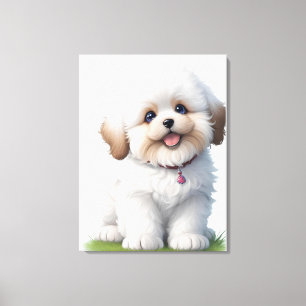 Niedlich Little Shih Tzu Puppy Dog Lover Leinwanddruck