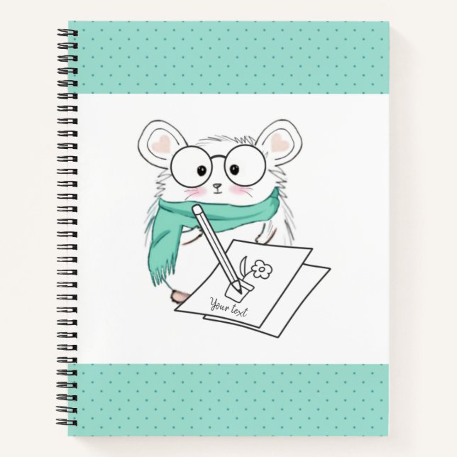 Niedlich Little Smart Hamster Blue Notizbuch (Vorderseite)