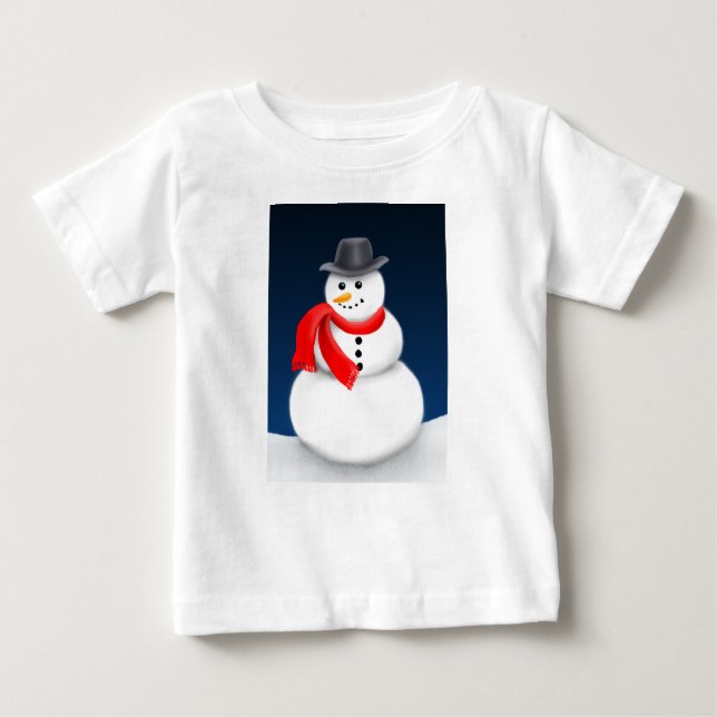 Niedlich Little Snowman Säugling Shirt (Vorderseite)