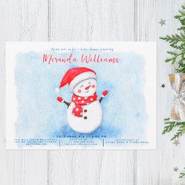 Niedlich Little Snowman Watercolor Winter Babydusc Einladung