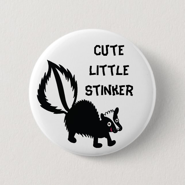Niedlich Little Stinker Skunk Print Art Graphic Button (Vorderseite)
