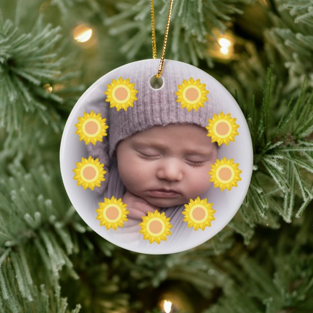 Niedlich Little Sunshine Foto Keramik Ornament (Baum)