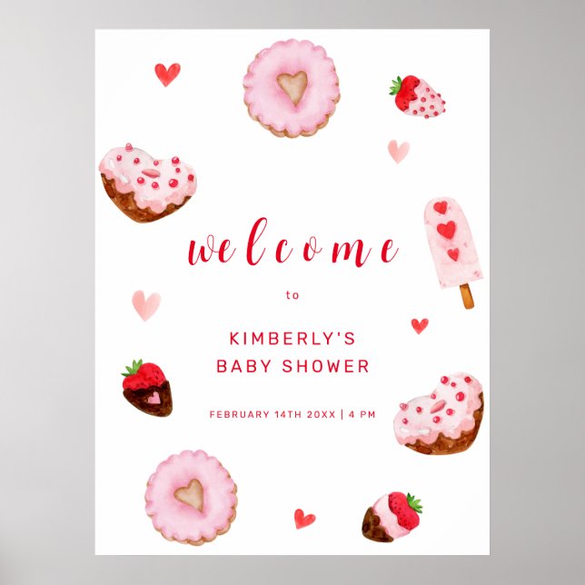 Niedlich Little Sweetheart Donuts Kinderdusche Poster (Vorne)