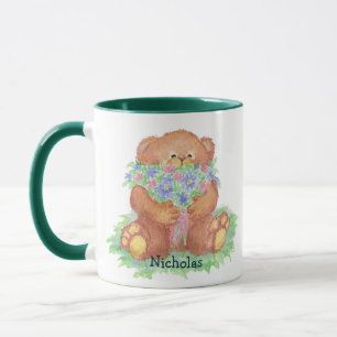 Niedlich Little Teddy Bear Bouquet Blume Blumenstr Tasse
