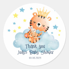 Niedlich Little Tiger Baby Dusche Runder Aufkleber