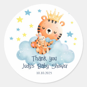 Niedlich Little Tiger Baby Dusche Runder Aufkleber