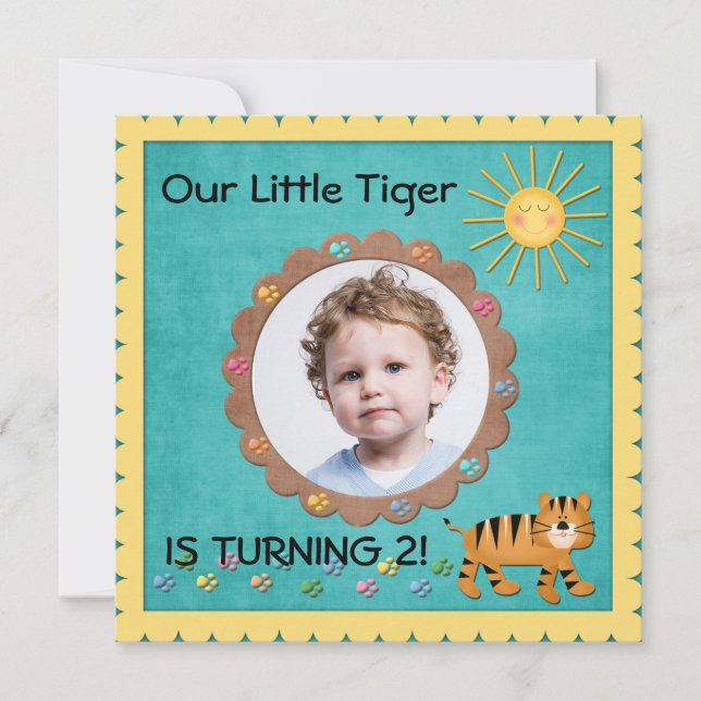 Niedlich Little Tiger Geburtstagsparty Einladung (Vorderseite)