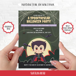 Niedlich Little Vampire Boy Halloween-Party Einlad Einladung