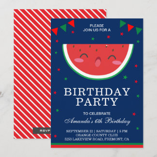 Niedlich Little Watermelon Geburtstagsparty Einlad Einladung