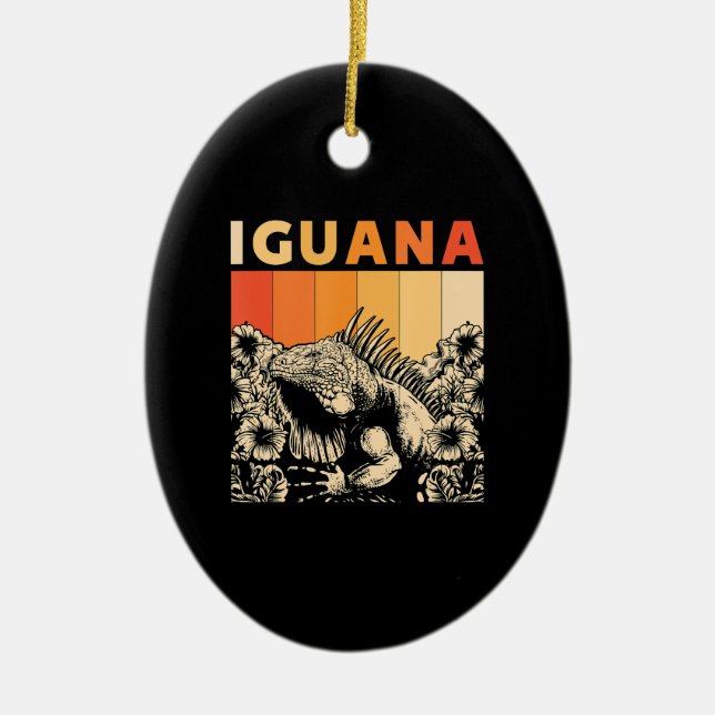 Niedlich Lizard Iguana Reptil Gift Iguana Keramik Ornament (Vorne)