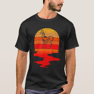 Niedlich Llama 70er Vintag Retro Sunset Pet Animal T-Shirt