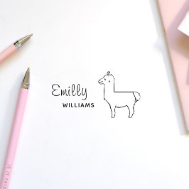 Niedlich Llama Alpaca Tierische Personalisierte Ki Permastempel