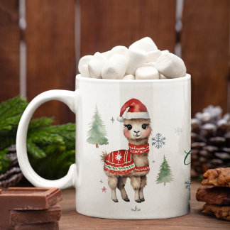 Niedlich Llama Custom Christmas Zweifarbige Tasse