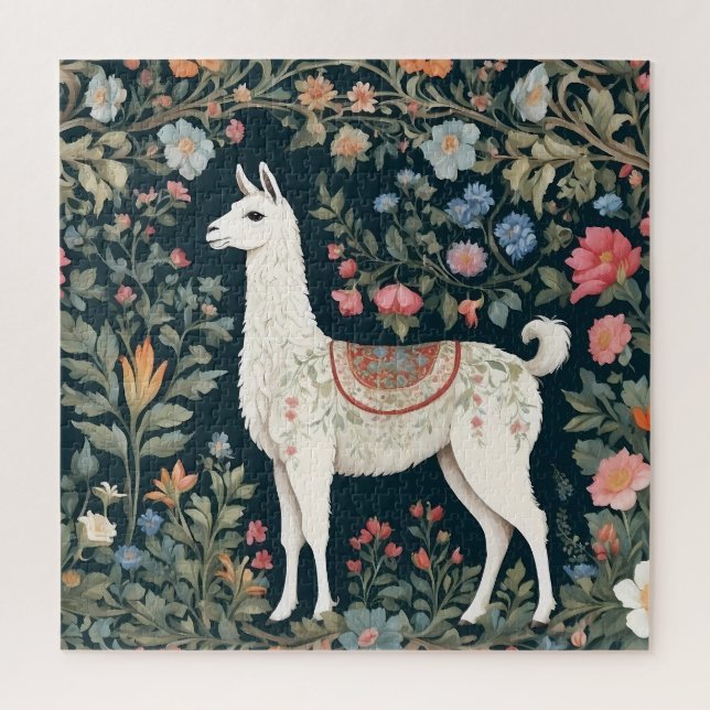 Niedlich Llama Elegant Floral Puzzle (Vertikal)