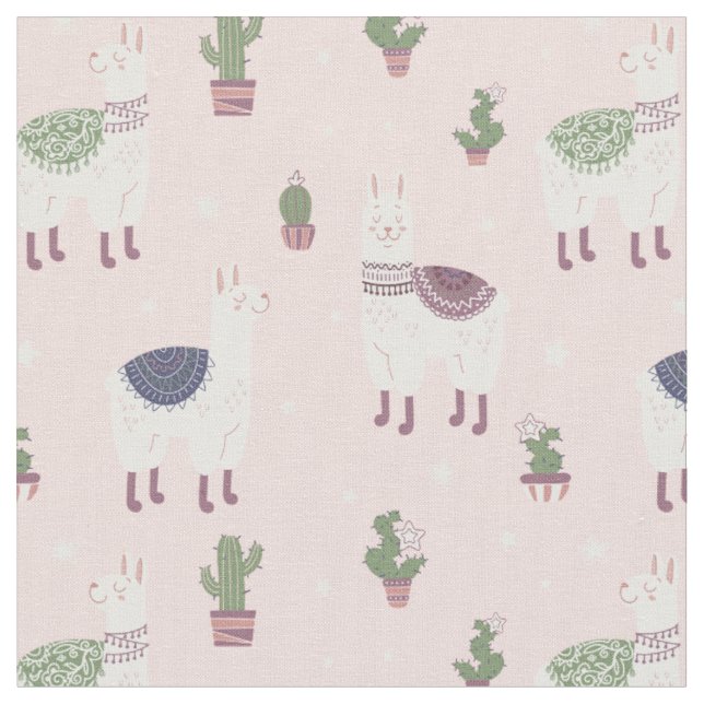 Niedlich Llama Fabric Stoff (Nahaufnahme)
