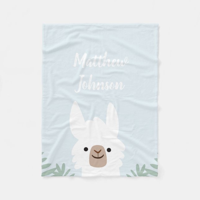 Niedlich Llama Fleece Blanket (Vorderseite)