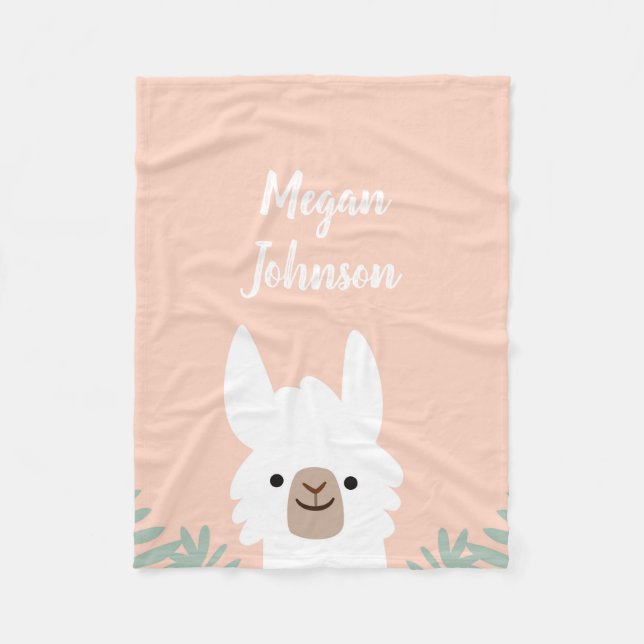 Niedlich Llama Fleece Blanket (Vorderseite)