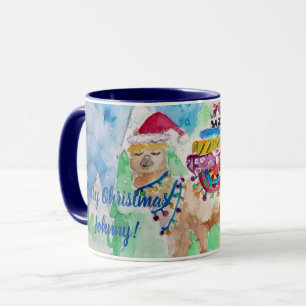 Niedlich Llama Frohe Weihnachtsjunge Kinder Tasse