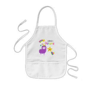 Niedlich Llama Ich will ein Einhorn sein Kinderschürze