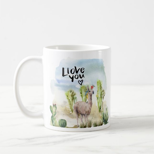 Niedlich Llama Kaffeetasse (Links)