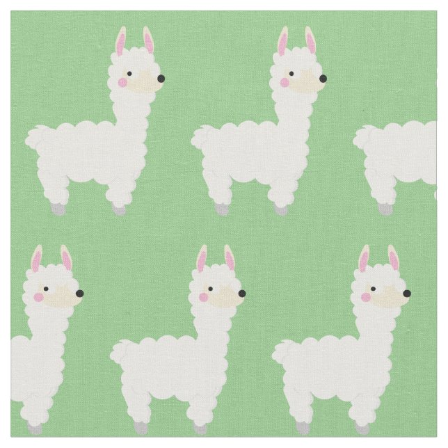 Niedlich Llama Kids Baby Stoff (Nahaufnahme)