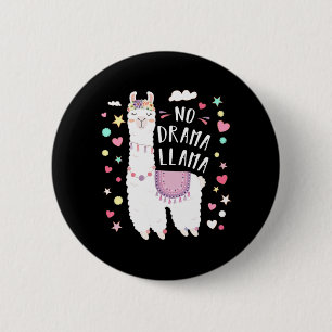 Niedlich Llama No Drama Llama Floral Llama Alpaca  Button