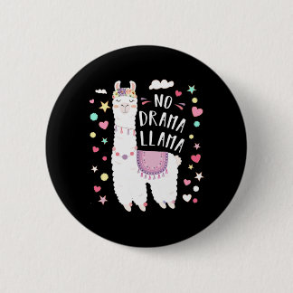 Niedlich Llama No Drama Llama Floral Llama Alpaca  Button