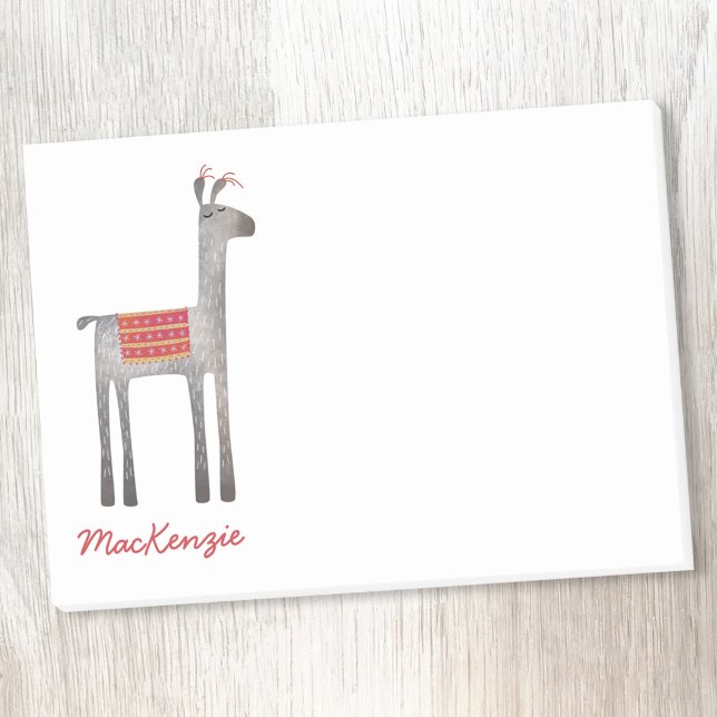 Niedlich Llama Personalisiert Post-it Klebezettel (Llama personalized name Post It notes)