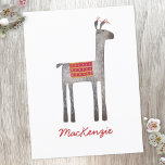 Niedlich Llama Personalisiert Postkarte<br><div class="desc">Ein lustiges Lama oder Alpaca,  das für Sie bereit ist,  sich mit Ihrem eigenen Namen,  Zitat oder lustigem Sprichwort anzupassen.</div>