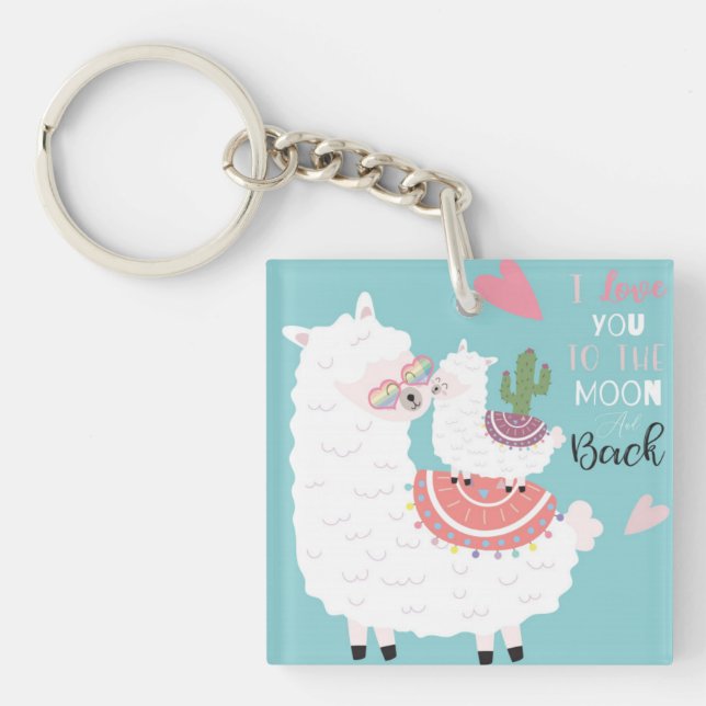 Niedlich Llamas Schlüsselanhänger (Vorderseite)