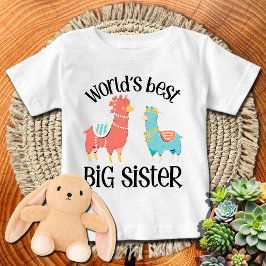 Niedlich Llamas 🦙 weltbeste große Schwester Baby T-shirt