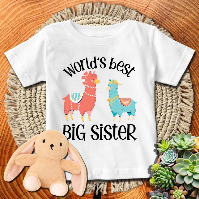 Niedlich Llamas 🦙 weltbeste große Schwester Baby T-shirt (Von Creator hochgeladen)