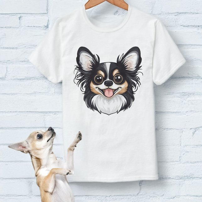 Niedlich Long Haaired Tricolor Chihuahua T-Shirt (Von Creator hochgeladen)