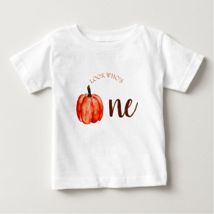 Niedlich Look, der ein Wasserfarbenkürbis-Orangenf Baby T-shirt